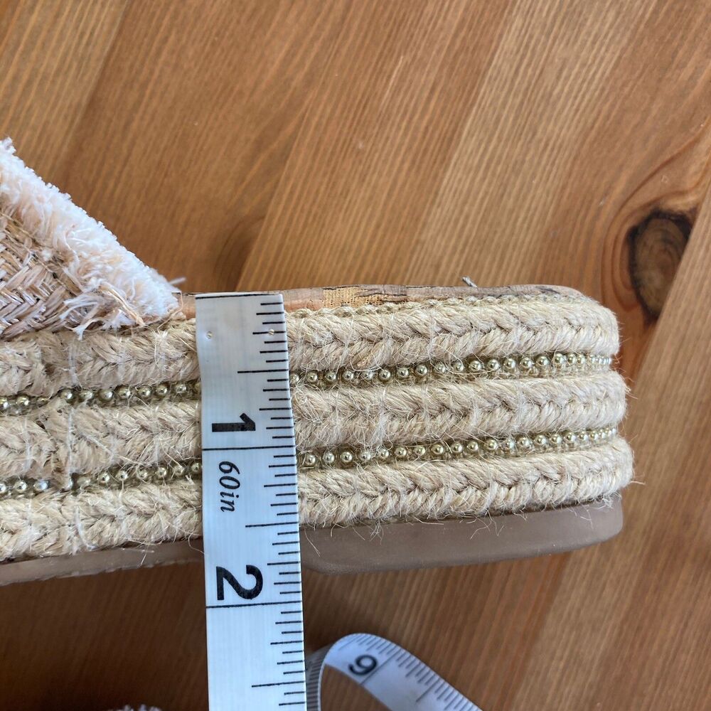 Sam Edelman Espadrille Sandals Size 9.5 Ashlyn Sand Weave Tan Platform Boho - Picture 12 of 12